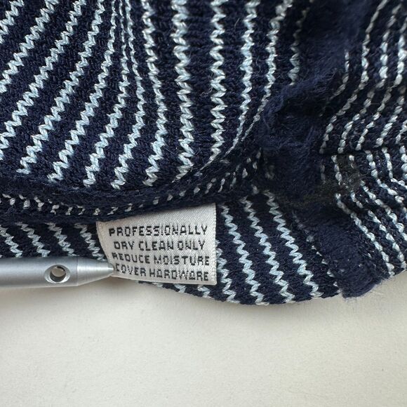 St John Collection Mary Grey Santana Knit Skirt sz 4 Dark Navy Stripe Pull On - Picture 5 of 8